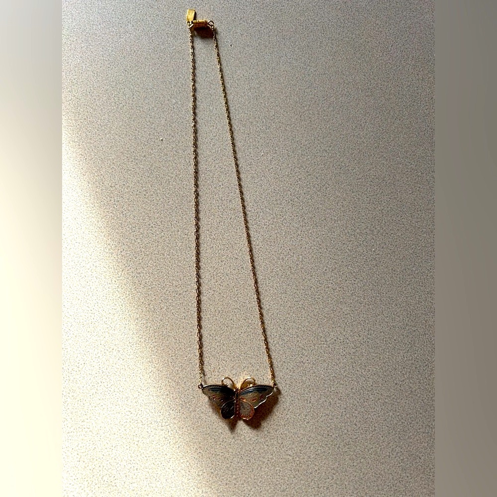1928 Jewelry Co -Gold tone Butterfly Pendant Necklace